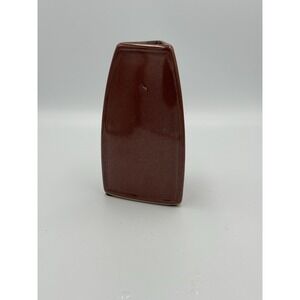Triangular Red Ceramic Art Vase Glossy Decorative 6 in Free‎ Standing